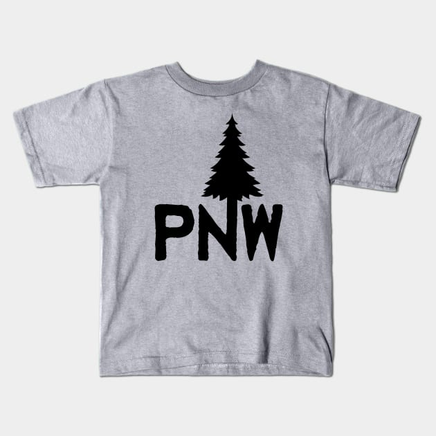 PNW Tree Kids T-Shirt by melaniepetersonart